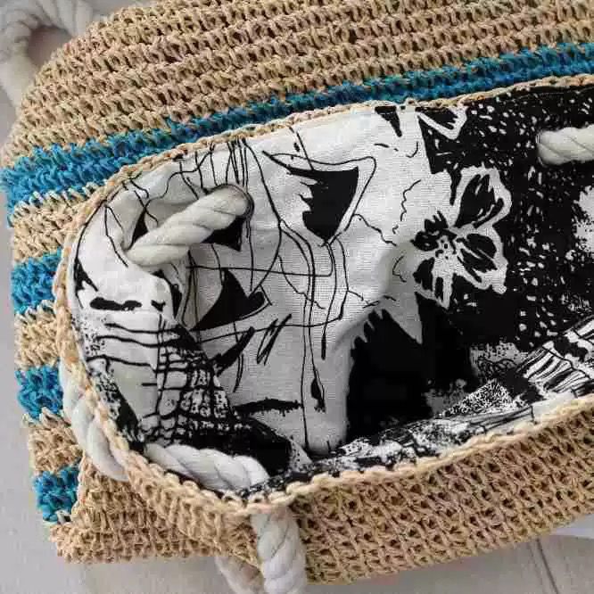 Handwoven Straw Beach Bag