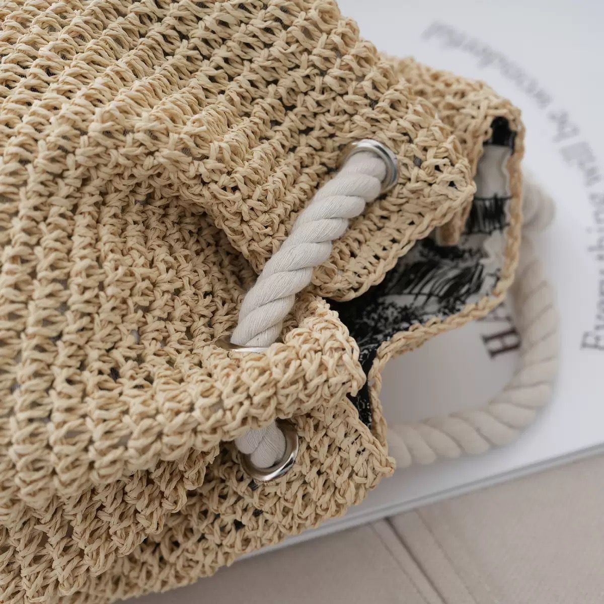 Handwoven Straw Beach Bag